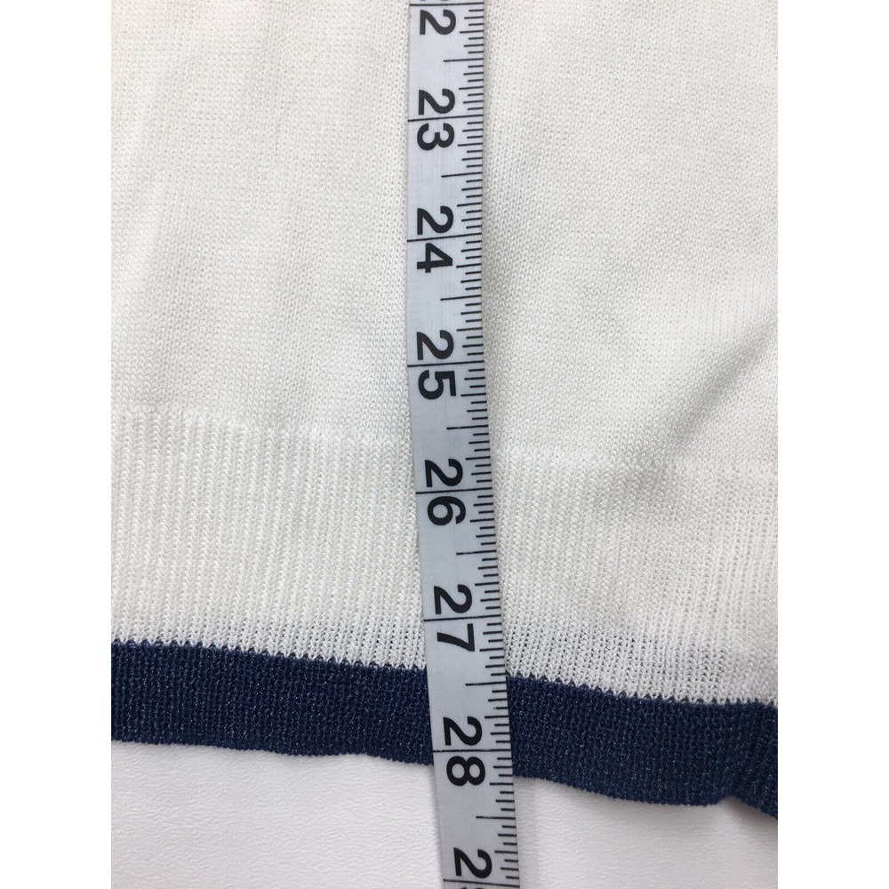 NWT Women’s XL White Glitter Striped Sleeve PULLOVER V Neck - Picture 4 of 4